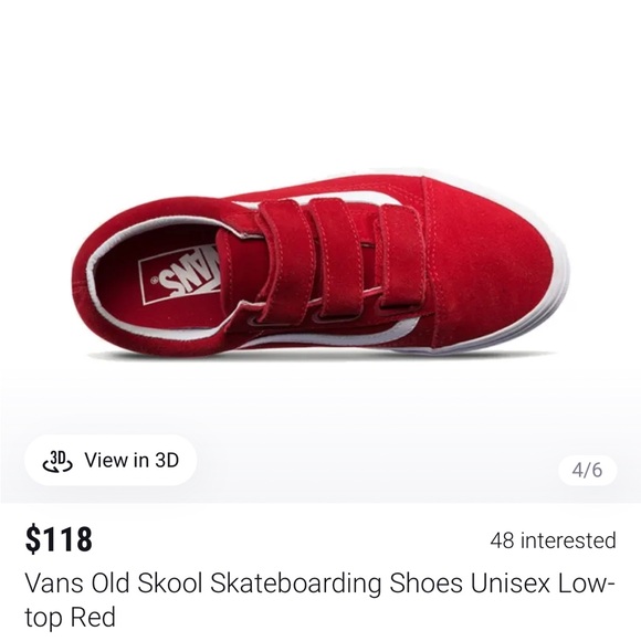 Rare Vans old skool skateboarding shoes red. Unisex. Size 4.5 / 6 - Picture 4 of 11